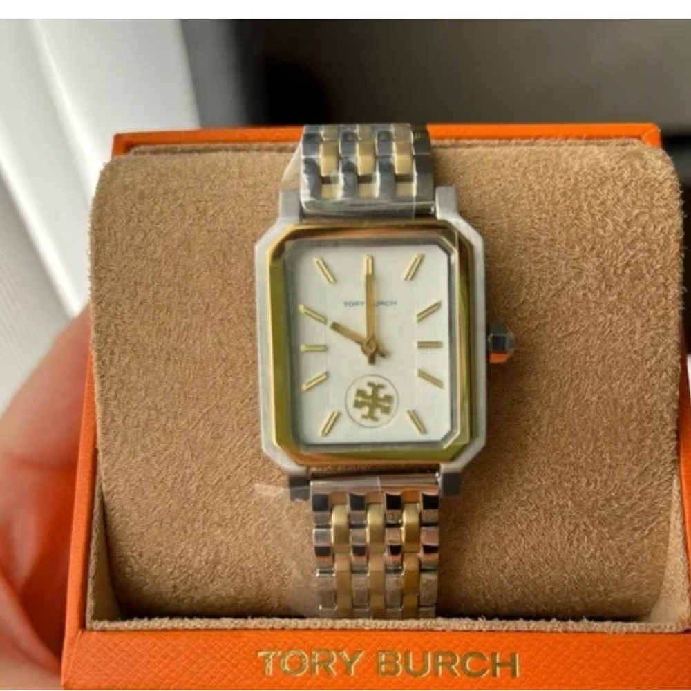Tory Burch Two-Tone Rectangular Watch